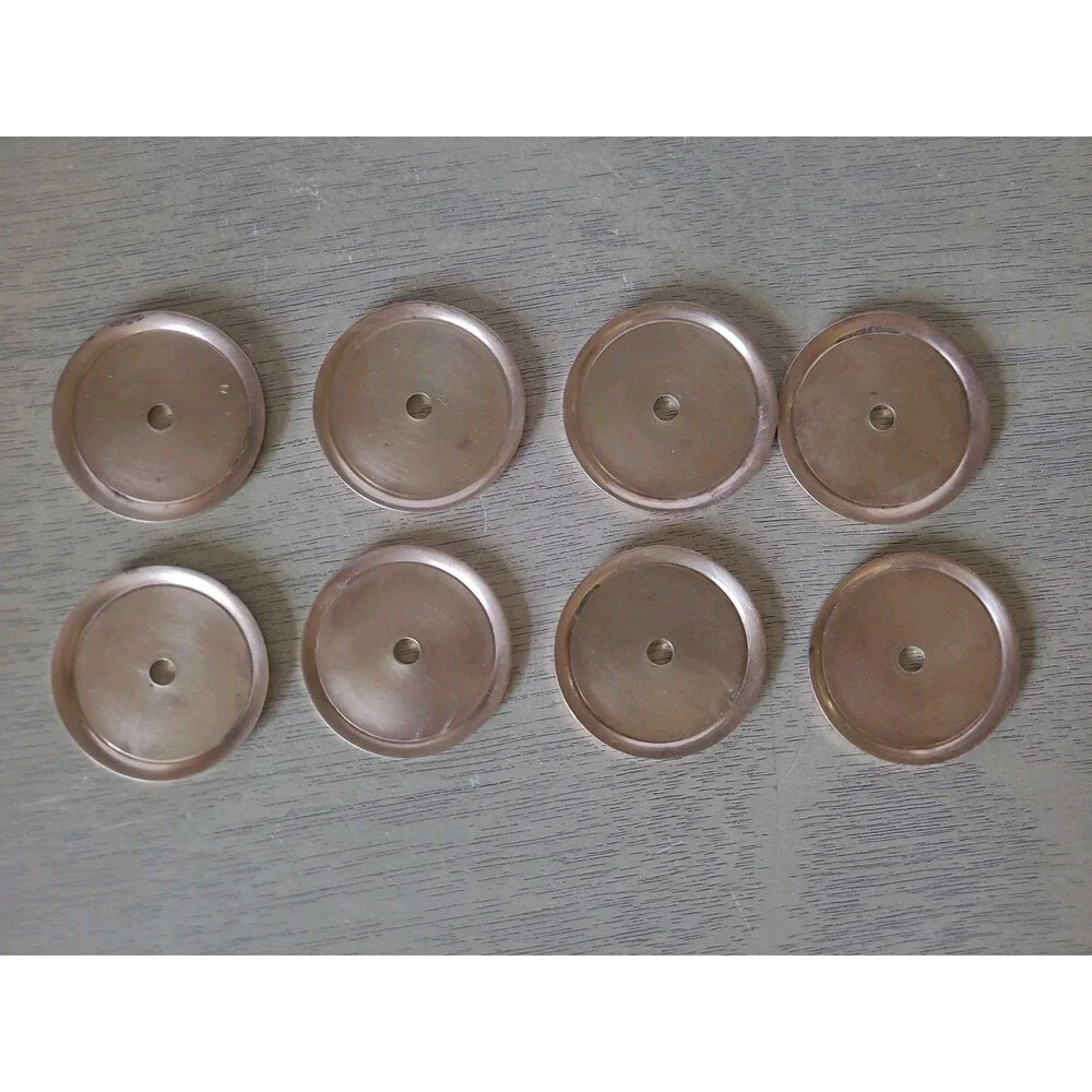 Vintage MCM Brass 8 Arm Cup Round Candelabra Circular Candle Holder 14
